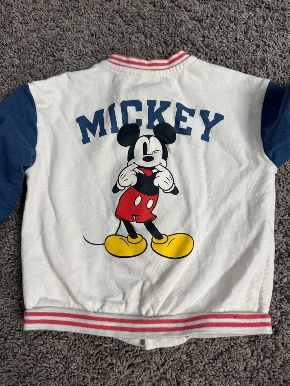 H&M White & Blue Mickey Mouse Snap-Front Jacket - Picture 3 of 4